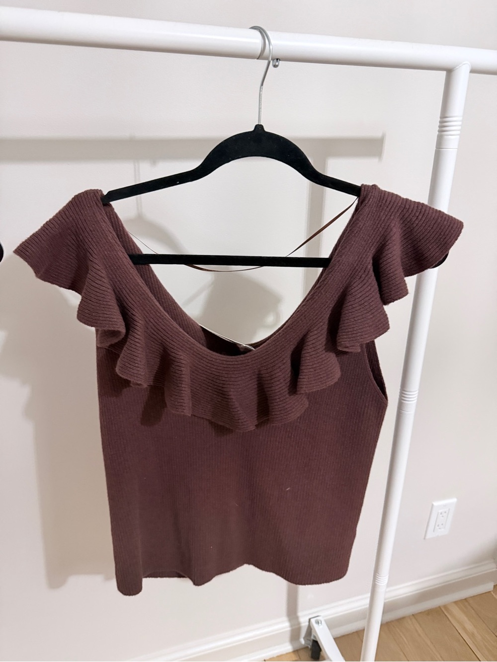 Target Brown Ruffle-Trim Sleeveless Knit Camisole